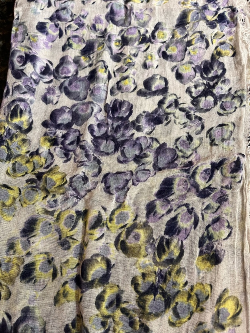 BCBGMaxAzria Infinity Scarf with Yellow and Purple Floral Print